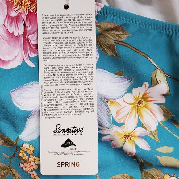 Gottex Turquoise Floral Print One Piece Swimsuit 8 - Picture 8 of 10